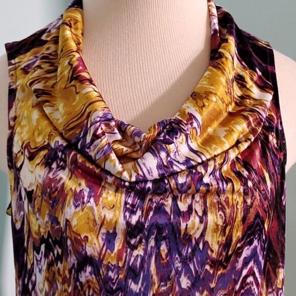 ALFANI sleevless top, p/medium purple/gold. Beautiful colors. - Picture 2 of 7